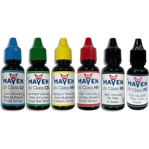 Maven UV Glass CR - Medium-Low Viscosity 40cps UV Curable Resin for windshield repars - 1 Liter Bottle, UOM is 1ml PerigeeDirect