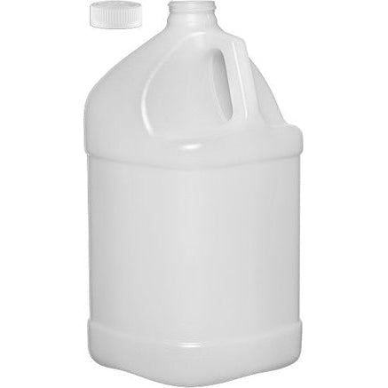 Maven 1 Gallon Natural HDPE Plastic Square Jug & Child-Proof Cap , 38mm 38-400, 130 Grams PerigeeDirect