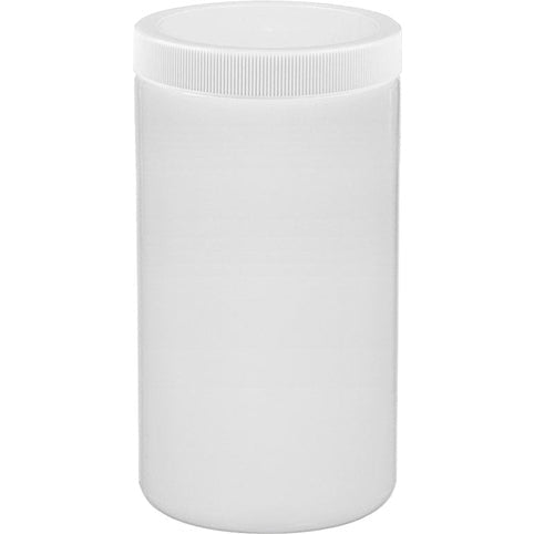 Maven Plastics 32 oz 1 Qt Natural HDPE Wide-Mouth Jar with 89-400 White Ribbed Cap and Chemical Resistant PP Liner PerigeeDirect