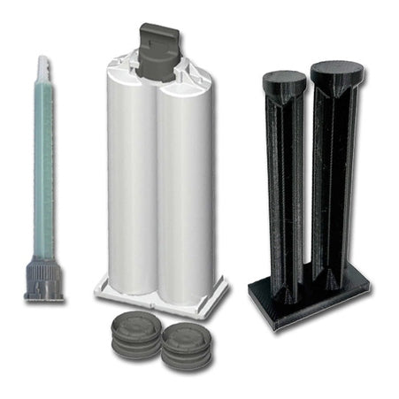 MixPac 50ml Empty 1:1 Ratio B-System gray-cap Cartridges with sealing cap & pistons PP, Nylon and PBT styles PerigeeDirect