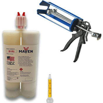 Maven Epoxy EA 660- Fast Set 60-Min Steel Filled-Medium Viscosity-Metallic Gray Epoxy-1:1 ratio PerigeeDirect