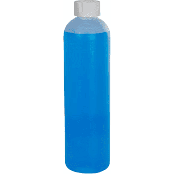 Maven Plastics 12 oz. Natural HDPE Cosmo Bottle with 24/410 White Ribbed CRC Cap with F217 Liner PerigeeDirect