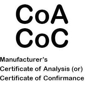 Manufacturer's Certificate of Analysis COA to Material Specification PerigeeDirect