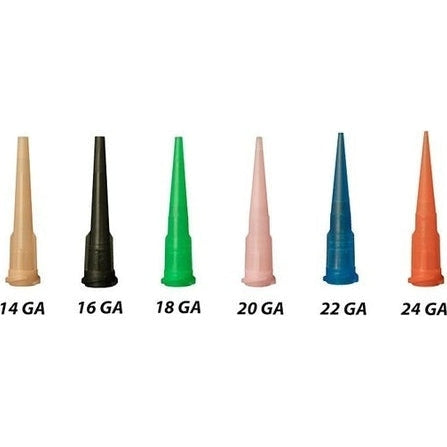 Jensen Plastic Taper Dispensing Tips Push-On & Luer-Lock Variety Packs - Plastic 1.25-Inch 14, 16, 18, 20, 22, 24-Gauge PerigeeDirect