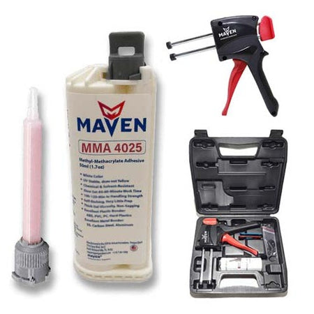 Maven MMA 4025 Acrylic - Medium Set 30- 40 Min Toughened Impact Resistant MMA Adhesive-High Viscosity Blue-10:1 ratio PerigeeDirect