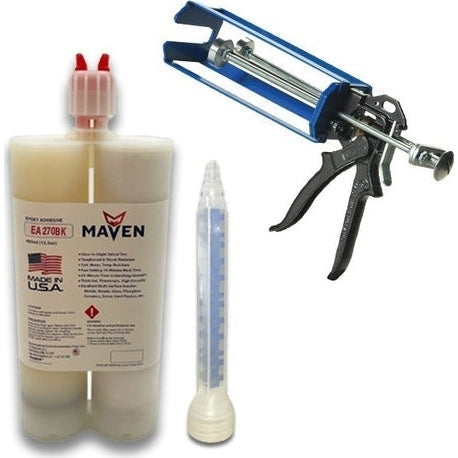 Maven EA 270BK Black Epoxy Adhesive & Potting Compound - Slow Set 60-80-Min Epoxy-Medium Viscosity Black-1:1 ratio PerigeeDirect