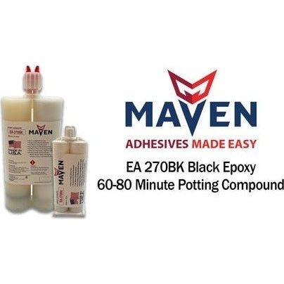 Maven EA 270BK Black Epoxy Adhesive & Potting Compound - Slow Set 60-80-Min Epoxy-Medium Viscosity Black-1:1 ratio PerigeeDirect