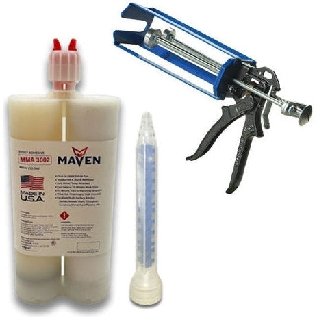 Maven MMA 3002 Acrylic Natural-Straw color - Ultra-Fast Set 2-3 Min MMA Adhesive-1:1 ratio PerigeeDirect