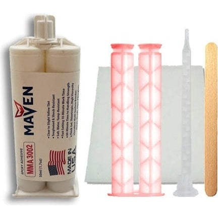 Maven MMA 3002 Acrylic Natural-Straw color - Ultra-Fast Set 2-3 Min MMA Adhesive-1:1 ratio PerigeeDirect