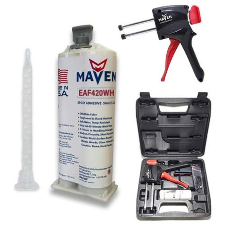 Maven EAF420 - Medium Set 20 Minute Epoxy Black or Off-White - Toughened Temp Resistant 20-Minute Set Carbon Fiber, Plastic & Metal Epoxy PerigeeDirect