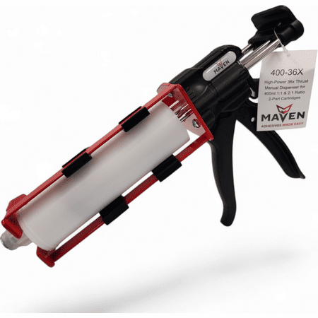 Maven MV_400-36X Manual High-Power 36X Thrust 2-Part Adhesive Dispenser for all 400ml & 415ml 1:1, 2:1, 3:1, and 4:1 Ratio Cartridges PerigeeDirect