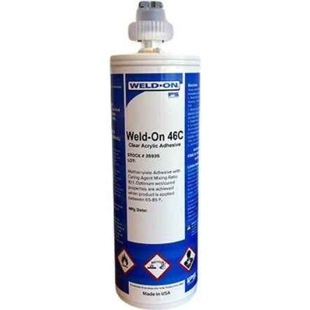 SciGrip Weld-On 46C Translucent Acrylic Adhesive for Primer-Less Bonding of Aluminum, Metals, and Acrylics - 6 to 9 Minute Working Time - 50mL and 490mL 10:1 Mix Ratio PerigeeDirect