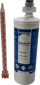 SciGrip Weld-On 46C Translucent Acrylic Adhesive for Primer-Less Bonding of Aluminum, Metals, and Acrylics - 6 to 9 Minute Working Time - 50mL and 490mL 10:1 Mix Ratio PerigeeDirect