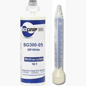 SciGrip SG300 Off-White High Strength Toughened 05, 15 & 40 min 50ml 10:1 MMA Methacrylate Adhesive PerigeeDirect