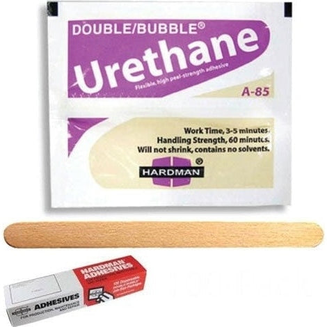 Hardman Double Bubble Purple/Beige-Label A85 04024 - Crystal Clear Flexible Water-Resistant Urethane Adhesive PerigeeDirect