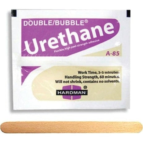 Hardman Double Bubble Purple/Beige-Label A85 04024 - Crystal Clear Flexible Water-Resistant Urethane Adhesive PerigeeDirect