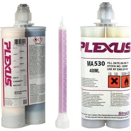 Plexus MA530 53000 Gray & 53500 White Non-Sag Gel, 30-Minute MMA Adhesive for Metals & Composites PerigeeDirect