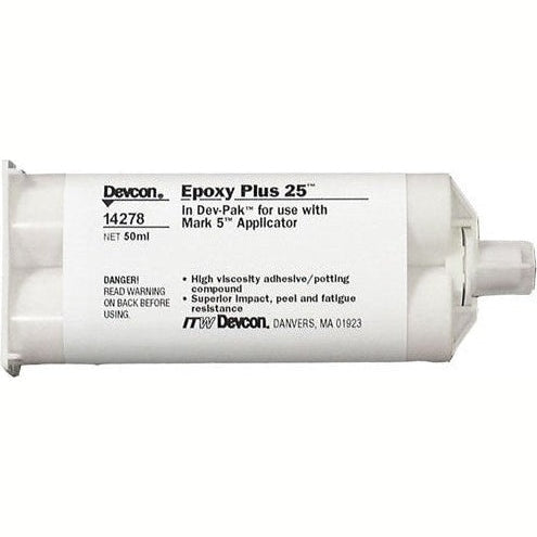 Devcon Epoxy Plus 25 14278 50ml & 14350 400ml Gray Toughened Impact/Shear/Peel Resistent Epoxy Adhesive PerigeeDirect