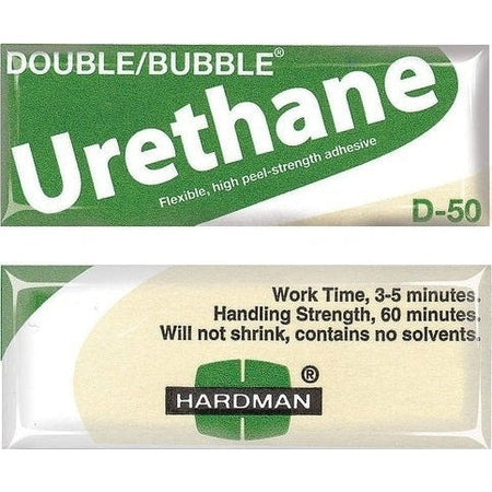 Hardman Double Bubble D50 Green/Beige-Label 04022 - Extra Fast Set 3-5min High Shear Strength Beige Urethane Adhesive PerigeeDirect